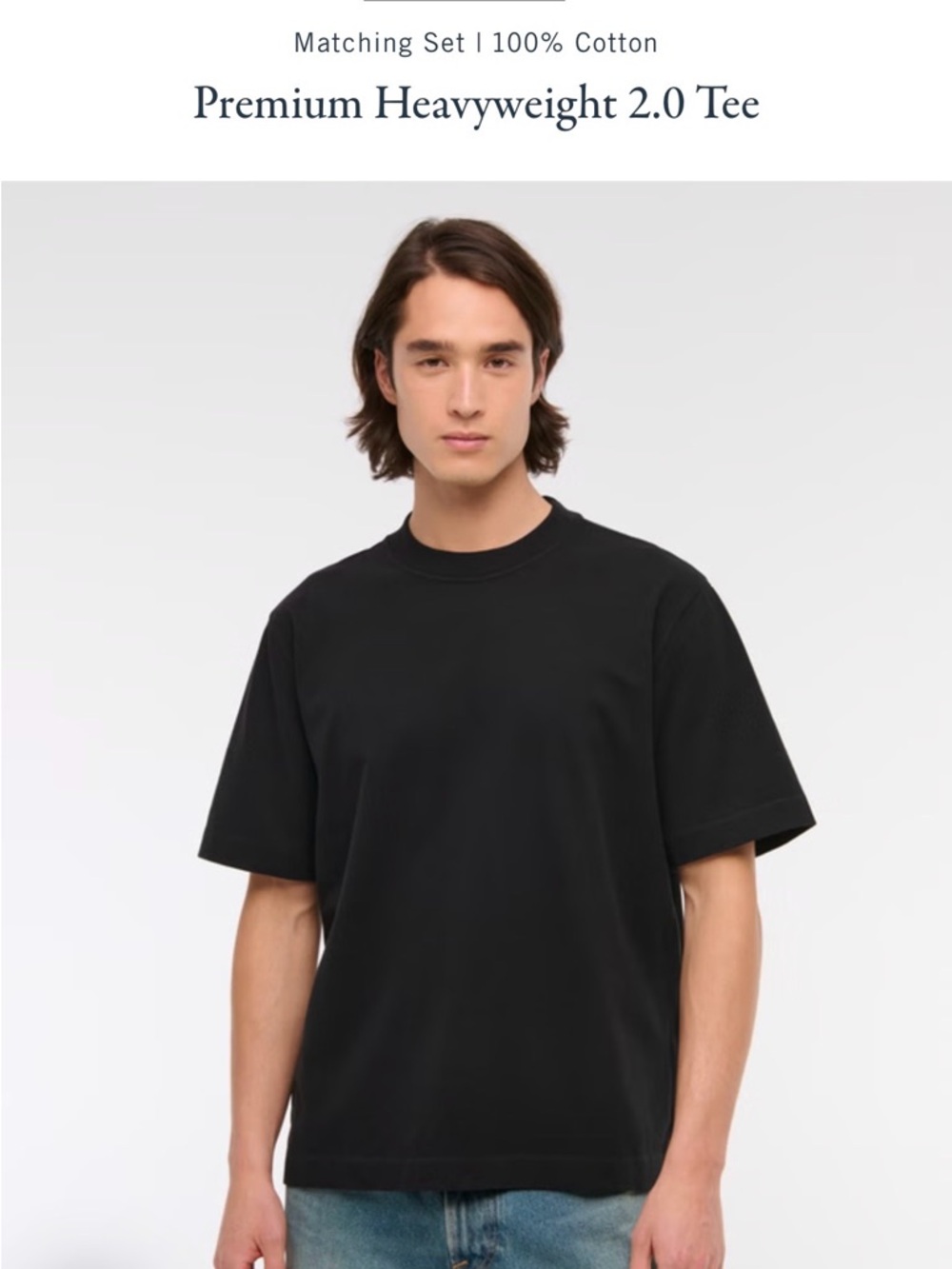 Abercrombie & Fitch Black Premium Heavyweight Short-Sleeve Tee